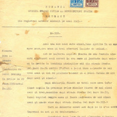 Z95 DOCUMENT VECHI -EXTRACT DIN REGISTRUL ACTELOR DE NASTERE PE ANUL 1905-LEONTE