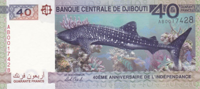 Bancnota Djibouti 40 Franci 2017 - PNew UNC ( comemorativa ) foto