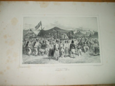 Giurgiu Valahia piata sfantul Petru 11 iulie 1837 A. Raffet Paris 1839 foto