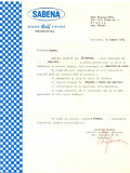 Z100 DOCUMENT VECHI -SABENA BELGIAN WORLD AIRLINES -INSTIINTARE FLOAREA NITA1964