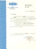 Z100 DOCUMENT VECHI -SABENA BELGIAN WORLD AIRLINES -INSTIINTARE FLOAREA NITA1964