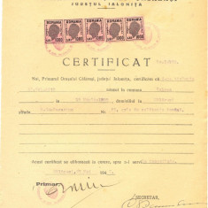 Z107 DOCUMENT VECHI-CERTIFICAT PRIMARIA CALARASI, JUD IALOMITA-LT.COL. NITA 1947