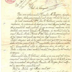 Z82 DOCUMENT VECHI-ACT DE VANZARE-DUMITRU M. POROJEAN, DOGAR-ION D. CATANOI-1915