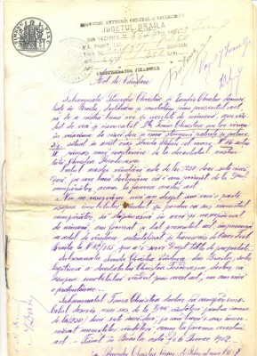 Z79 DOCUMENT VECHI-ACT DE VANDARE(VANZARE)ANUL 1902-GHEORGHE CHRISTEA -BRAILA foto