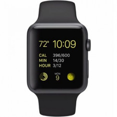 Smartwatch Apple Watch 1 Aluminiu Negru 42 MM Curea Sport Neagra foto
