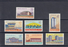 ROMANIA 1961 LP 531 ARHITECTURA ROMANEASCA MODERNA SERIE MNH foto