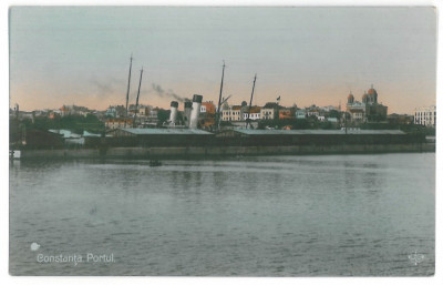 4063 - CONSTANTA, harbor - old postcard - unused foto