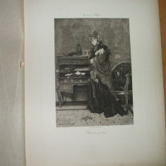 Iluzii pierdute Alfred Stevens sfarsit secol XIX gravura alb - negru