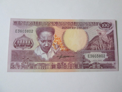 Suriname/Surinam 100 Gulden 1986 UNC foto