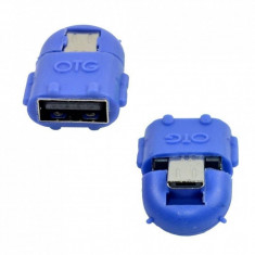 Adaptor Vakoss TC-U1303B Micro USB OTG A-B F/M Blue foto