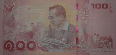 Bancnota Thailanda 100 Baht (2017) - PNew UNC ( comemorativa - replacement ) foto