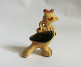 Figurina veche ceramica, pasare, cocos, miniatura, 4.5 cm
