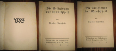Th. Kappstein-Religiile Lumii Prietenii Cartii Berlin-2 vol. foto