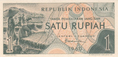 Bancnota Indonezia 1 Rupie 1960 - P76 UNC foto