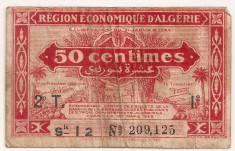 ALGERIA 50 centimes 1944 U foto