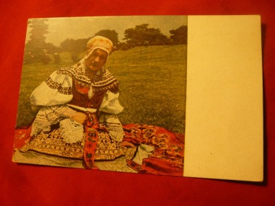 Ilustrata- Femeie in costum national polonez , 1921 foto
