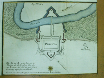 Pancsova Panciova Banatul de Sud fortificatii turcesti 1739 plan color 039 foto