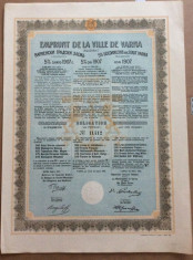 Bulgaria Emprunt de la Ville de Varna 5% Or 1907 500 Franci Aur foto