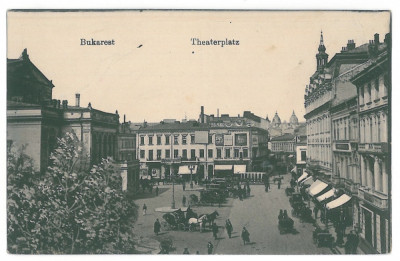 4242 - BUCURESTI, theatre market - old postcard, CENSOR - used - 1917 foto