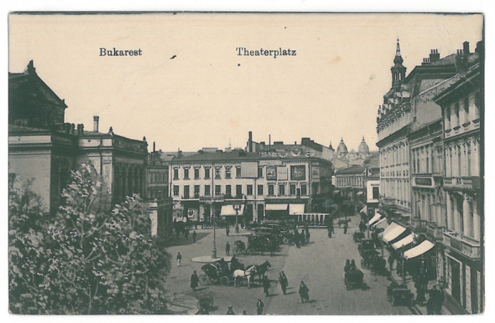 4242 - BUCURESTI, theatre market - old postcard, CENSOR - used - 1917