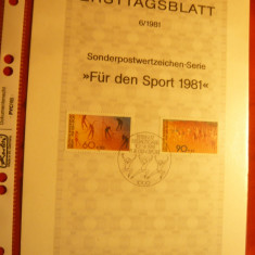 Carton prezentare speciala Ersttag - Pentru Sport 1981 Berlin