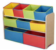 Organizator jucarii cu cadru din lemn Deluxe Multicolor foto