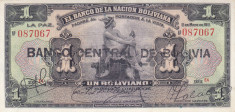 Bancnota Bolivia 1 Boliviano (1929) - P112 aUNC ( supratipar ) foto