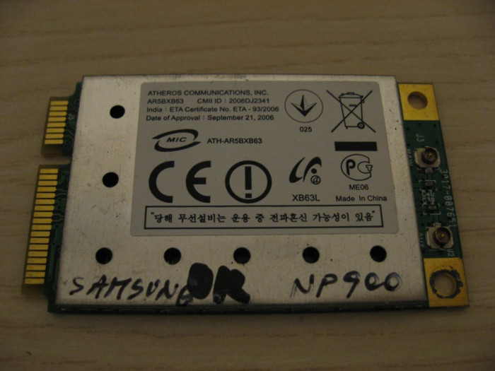 Placa wireless Samsung NP900, Atheros AR5BXB63, CNBA59