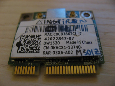 Placa wireless Dell Inspiron M301Z, BCM943224HMS, DW1520, 0KVCX1 foto