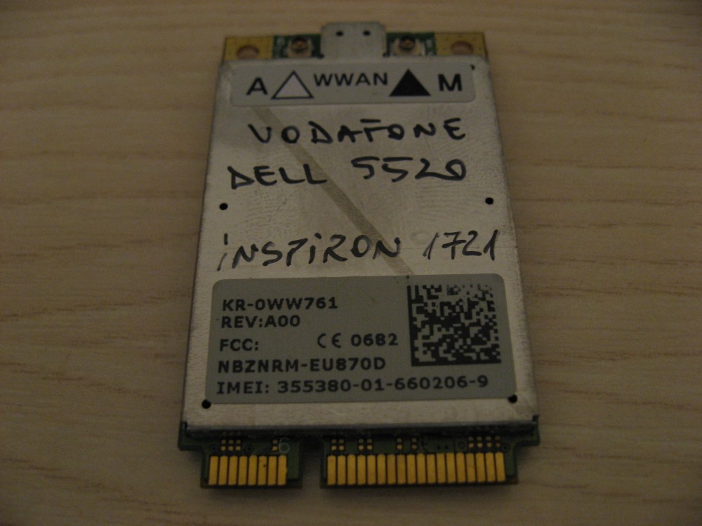 Modul 3g laptop Dell Inspiron 1721, WWAN KR-0WW761, Dell Wireless 5520 ...