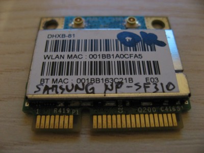 Placa wireless Samsung NP-SF310, Broadcom BCM94313HMGB, DHXB-81 foto