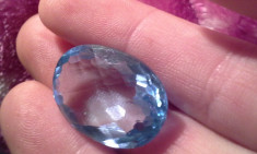 TOPAZ NATURAL 60 CARATE BLEO CIEL SKY BLUE MAGNIFIC SCINTEIETOR foto