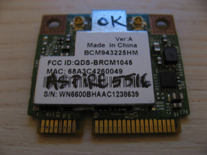 Placa wireless Acer Aspire 5516, BCM943225HM