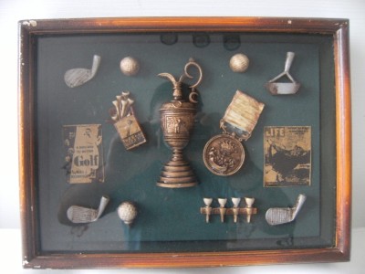 Superba macheta veche ,a jucatorului de golf Alex Morrison,1920,de colectie foto