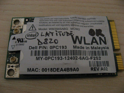 Placa wireless Dell Latitude D820, Intel WM3945ABG MOW2, 0PC193 foto