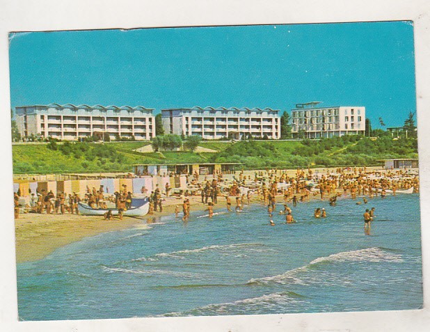 bnk cp Mangalia - Vedere de pe plaja - circulata - marca fixa