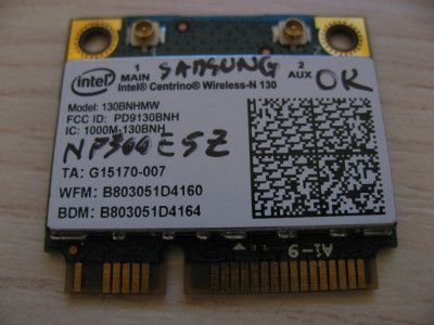 Placa wireless Samsung NP300E5Z, Intel Centrino Wireless-N 130, 130BNHMW foto