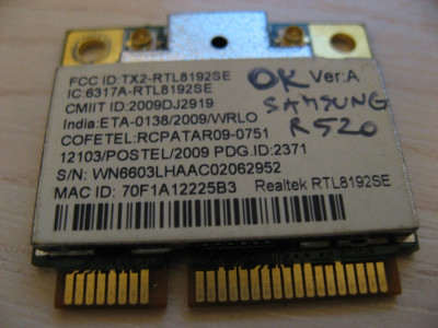 Placa wireless Samsung R520, RTL8192SE foto