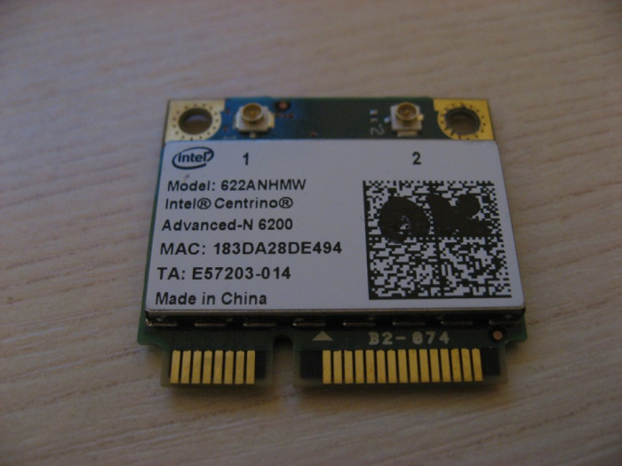 Placa wireless Acer, Fujitsu, Intel Centrino Advanced-N 6200, 622ANHMW