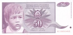 Bancnota Iugoslavia 50 Dinari 1990 - P104 UNC