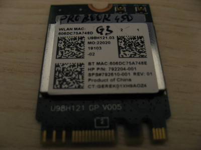 Placa wireless HP ProBook 450 G3, RTL8723BENF, 792204-001, 792610-001 foto