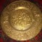 Superb basorelief lucrat integral manual din cupru aurit