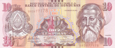 Bancnota Honduras 10 Lempiras 2012 - P86f UNC foto