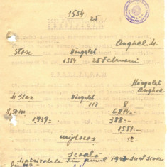 Z180 DOCUMENT VECHI -ANGHEL M. STAN, HANGULESTI, MAICANESTI, GALATI-PT. SCOALA