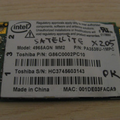 Placa wireless Toshiba Satellite X205, Intel 4965AGN, PA3538U-1MPC, G86C0002PC10