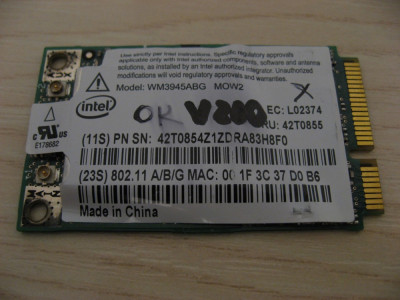 Placa wireless Lenovo ThinkPad V200, Intel WM3945ABG MOW2, 42T0855, L02374 foto