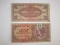 Bancnote Ungaria- 10000 pengo 1945 (cu timbru NMB) foto