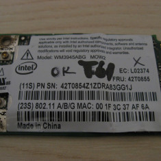 Placa wireless Lenovo ThinkPad T61, Intel WM3945ABG MOW2, 42T0855, L02374