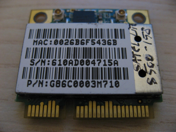 Placa wireless Toshiba Satellite Pro S500-158, G86C0003M710