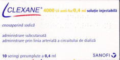 Solutie injectabila Clexane 0,4 ml ( cutie 10 fiole - exp. 02.2020 ) foto